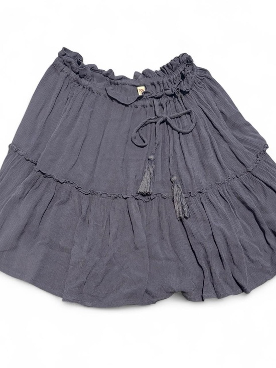 Elan Dresses & Skirts - Elan Tiered Skirt with Tassel Tie - Gray